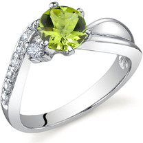 Ethereal Curves 0.75 carats Peridot Sterling Silver Ring in Sizes 5 to 9 Style SR9686