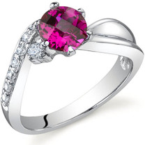 Ethereal Curves 1.00 carats Ruby Sterling Silver Ring in Sizes 5 to 9 Style SR9690