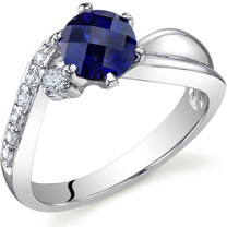 Ethereal Curves 1.25 carats Sapphire Sterling Silver Ring in Sizes 5 to 9 Style SR9692