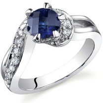 Majestic Wave 1.25 carats Sapphire Sterling Silver Ring in Sizes 5 to 9 Style SR9716