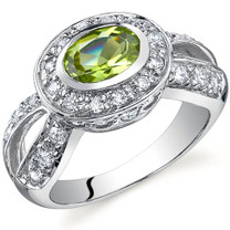 Majestic Brilliance 0.75 carats Peridot Sterling Silver Ring in Sizes 5 to 9 Style SR9754