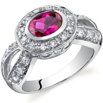 Majestic Brilliance 1.00 carats Ruby Sterling Silver Ring in Sizes 5 to 9 Style SR9758
