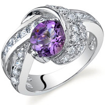 Mystic Divinity 1.25 carats Amethyst Sterling Silver Ring in Sizes 5 to 9 Style SR9762