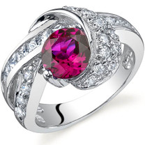 Mystic Divinity 1.75 carats Ruby Sterling Silver Ring in Sizes 5 to 9 Style SR9770