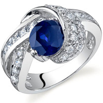 Mystic Divinity 1.75 carats Sapphire Sterling Silver Ring in Sizes 5 to 9 Style SR9772