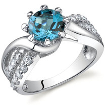 Regal Helix 1.50 carats London Blue Topaz Sterling Silver Ring in Sizes 5 to 9 Style SR9780