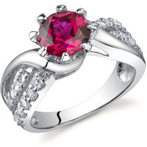 Regal Helix 1.75 carats Ruby Sterling Silver Ring in Sizes 5 to 9 Style SR9782