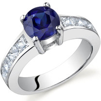 Simply Sophisticated 1.75 carats Sapphire Sterling Silver Ring in Sizes 5 to 9 Style SR9796