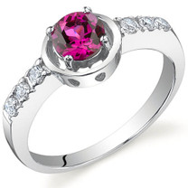 Sleek and Classy 0.75 carats Ruby Sterling Silver Ring in Sizes 5 to 9 Style SR9806