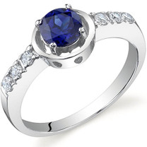 Sleek and Classy 0.75 carats Sapphire Sterling Silver Ring in Sizes 5 to 9 Style SR9808