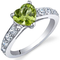 Dazzling Love 1.25 Carats Peridot Sterling Silver Ring in Sizes 5 to 9 Style SR9814