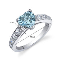 Dazzling Love 1.50 Carats Swiss Blue Topaz Sterling Silver Ring in Sizes 5 to 9 Style SR9816