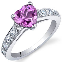 Dazzling Love 1.50 Carats Pink Sapphire Sterling Silver Ring in Sizes 5 to 9 Style SR9822