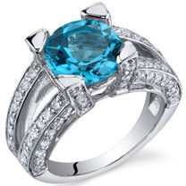 Boldly Glamorous 3.00 Carats Swiss Blue Topaz in Sterling Silver Size 5 to 9 Style SR9828