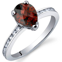 Uniquely Sophisticated 1.25 Carats Garnet Sterling Silver Ring in Sizes 5 to 9 Style SR9840