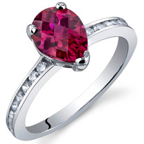 Uniquely Sophisticated 1.25 Carats Ruby Sterling Silver Ring in Sizes 5 to 9 Style SR9848