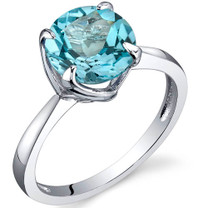 Sublime Solitaire 2.25 Carats Swiss Blue Topaz Sterling Silver Ring in Sizes 5 to 9 Style SR9858