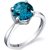 Sublime Solitaire 2.25 Carats London Blue Topaz Sterling Silver Ring in Sizes 5 to 9 Style SR9860