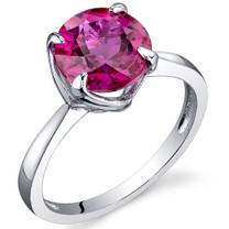 Sublime Solitaire 2.25 Carats Ruby Sterling Silver Ring in Sizes 5 to 9 Style SR9862