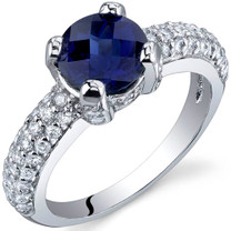 Stunning Seduction 1.75 Carats Blue Sapphire Sterling Silver Ring in Sizes 5 to 9 Style SR9898