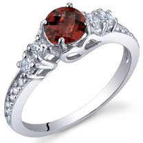 Enchanting 0.50 Carats Garnet Sterling Silver Ring in Sizes 5 to 9 Style SR9902
