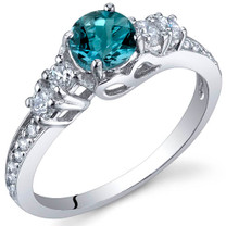 Enchanting 0.50 Carats London Blue Topaz Sterling Silver Ring in Sizes 5 to 9 Style SR9908