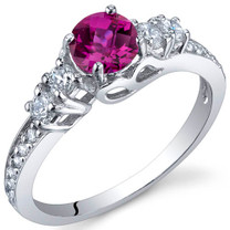 Enchanting 0.75 Carats Ruby Sterling Silver Ring in Sizes 5 to 9 Style SR9910
