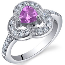 Trifecta of Beauty 0.50 Carats Pink Sapphire Sterling Silver Ring in Sizes 5 to 9 Style SR9958