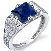 Elegant Opulence 2.50 Carats Blue Sapphire Sterling Silver Ring in Sizes 5 to 9 Style SR9974