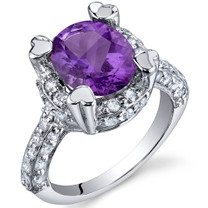 Royal Splendor 2.25 Carats Amethyst Sterling Silver Ring in Sizes 5 to 9 Style SR9976