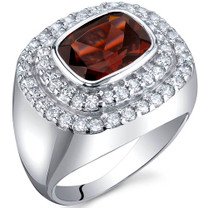 Extravagant Sparkle 2.50 Carats Garnet Sterling Silver Ring in Sizes 5 to 9 Style SR9990