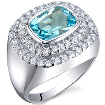 Extravagant Sparkle 2.25 Carats Swiss Blue Topaz Sterling Silver Ring in Sizes 5 to 9 Style SR9992