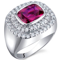 Extravagant Sparkle 2.75 Carats Ruby Sterling Silver Ring in Sizes 5 to 9 Style SR9996