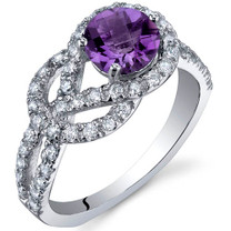 Gracefully Exquisite 0.75 Carats Amethyst Sterling Silver Ring in Sizes 5 to 9 Style SR10026