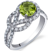 Gracefully Exquisite 0.75 Carats Peridot Sterling Silver Ring in Sizes 5 to 9 Style SR10030
