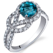 Gracefully Exquisite 1.00 Carats London Blue Topaz Sterling Silver Ring in Sizes 5 to 9 Style SR10034
