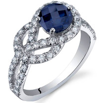 Gracefully Exquisite 1.25 Carats Blue Sapphire Sterling Silver Ring in Sizes 5 to 9 Style SR10040