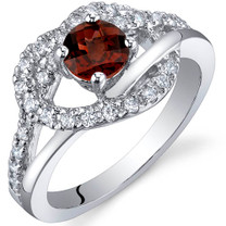 Rhythmic Harmony 0.50 Carats Garnet Sterling Silver Ring in Sizes 5 to 9 Style SR10044