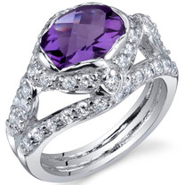 Statuesque 1.50 Carats Amethyst Sterling Silver Ring in Sizes 5 to 9 Style SR10058