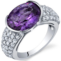 Opulent Sophistication 4.00 Carats Amethyst Sterling Silver Ring in Sizes 5 to 9 Style SR10072