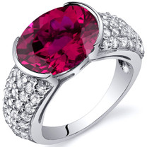 Opulent Sophistication 6.00 Carats Ruby Sterling Silver Ring in Sizes 5 to 9 Style SR10074
