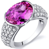 Opulent Sophistication 6.25 Carats Pink Sapphire Sterling Silver Ring in Size 5 to 9 Style SR10076