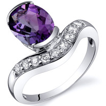Channel Set 1.50 carats Amethyst Diamond CZ Sterling Silver Ring in Sizes 5 to 9 Style SR10120