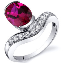 Channel Set 2.50 carats Ruby Diamond CZ Sterling Silver Ring in Sizes 5 to 9 Style SR10130