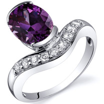 Channel Set 2.75 carats Alexandrite Diamond CZ Sterling Silver Ring in Sizes 5 to 9 Style SR10136