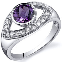 Captivating Curves 0.75 carats Amethyst Sterling Silver Ring in Sizes 5 to 9 Style SR10190