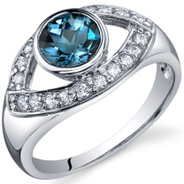 Captivating Curves 1.00 carats London Blue Topaz Sterling Silver Ring in Size 5 to 9 Style SR10198