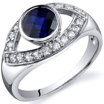 Captivating Curves 1.25 carats Blue Sapphire Sterling Silver Ring in Sizes 5 to 9 Style SR10202