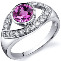 Captivating Curves 1.00 carats Pink Sapphire Sterling Silver Ring in Sizes 5 to 9 Style SR10204