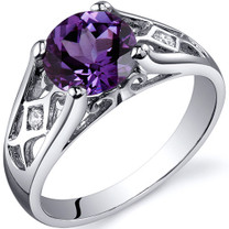 Cathedral Design 1.75 carats Alexandrite Solitaire Sterling Silver Ring in Size 5 to 9 Style SR10224